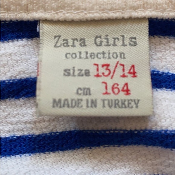 Zara Girls Blue Striped Shirt - Picture 3 of 4